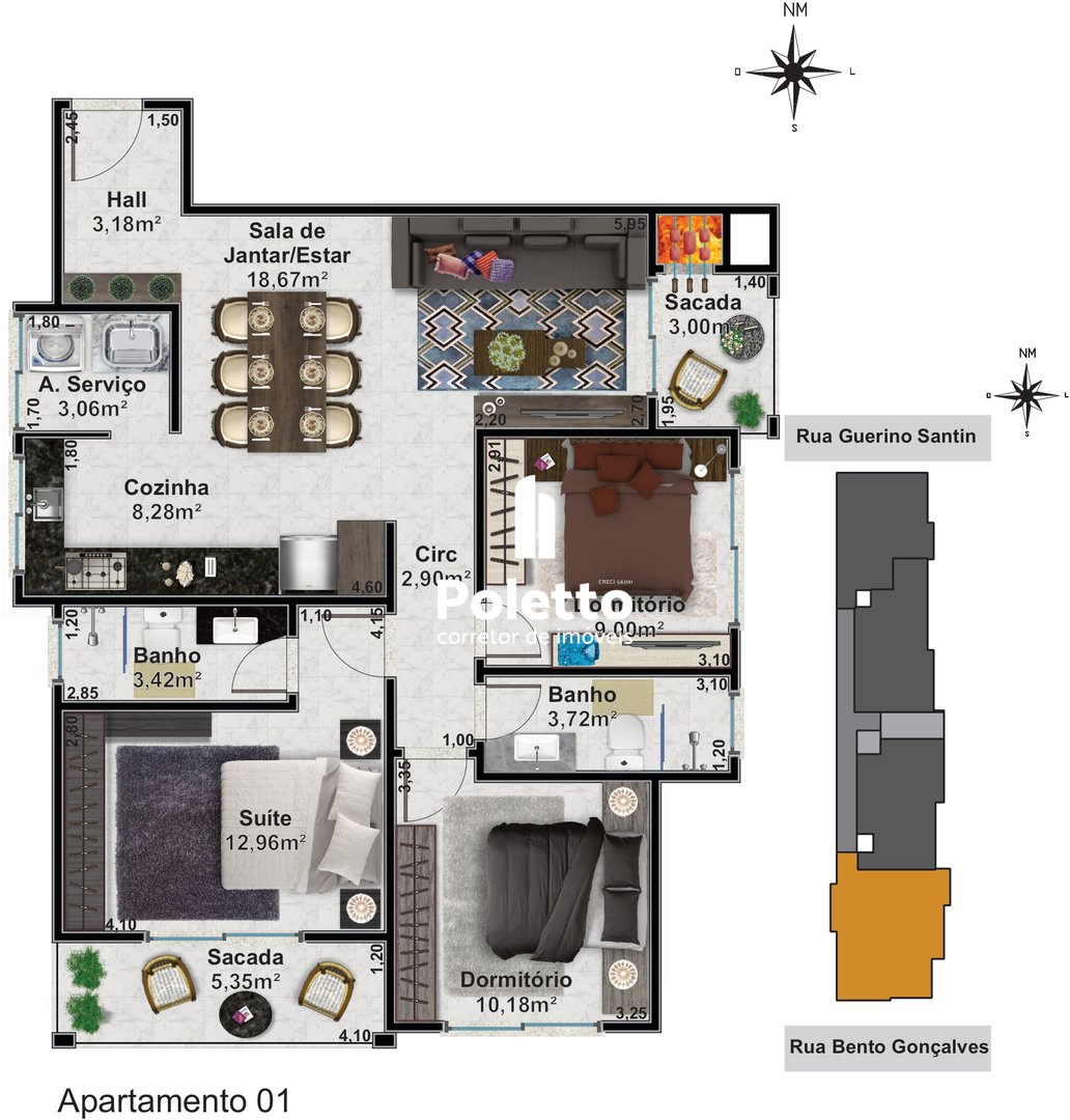 Excelentes apartamentos de 03 dormitórios na Planta — Miniatura 2