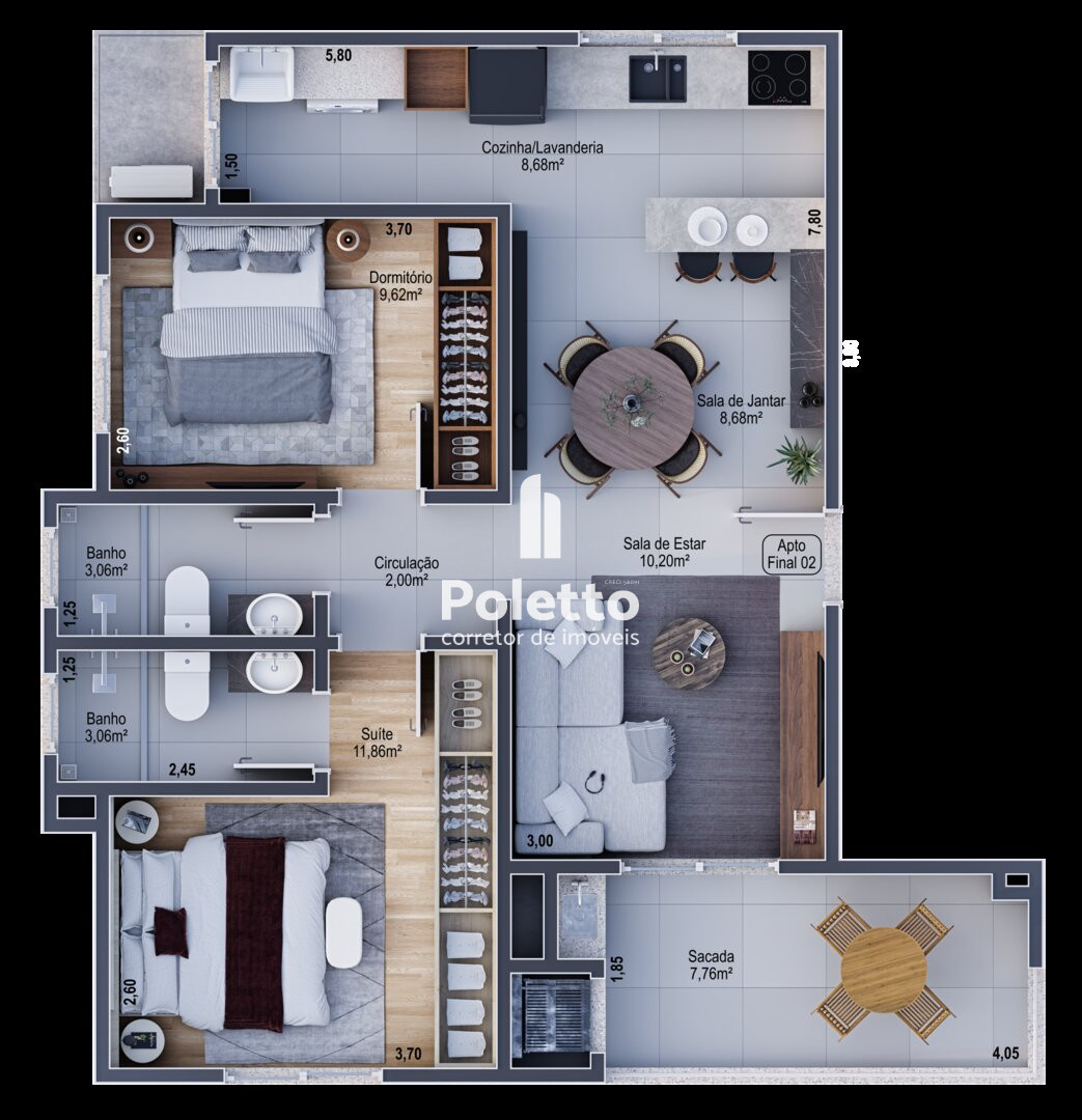 LANÇAMENTO!! Lindos apartamentos de 02 dormitórios na planta no Centro de Marau — Miniatura 7